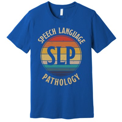 Cute Speech Therapist Gift Slp Speech Retro Vintage Sunset Gift Premium T-Shirt