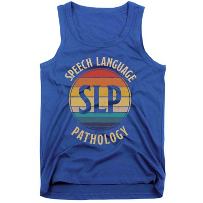 Cute Speech Therapist Gift Slp Speech Retro Vintage Sunset Gift Tank Top