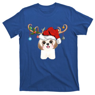 Cute Shih Tzu Xmas Gift Lighting Reindeer Shih Tzu Christmas Gift T-Shirt