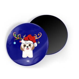 Cute Shih Tzu Xmas Gift Lighting Reindeer Shih Tzu Christmas Gift Magnet