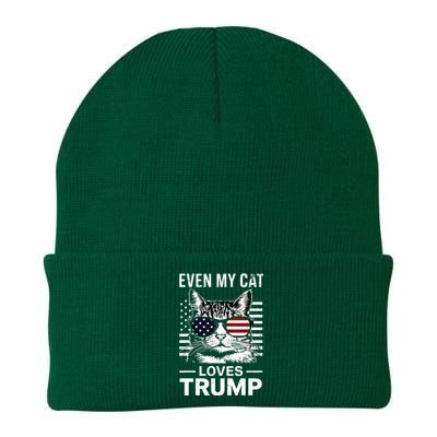 Cat Sunglasses Usa Flag Even My Cat Loves Trump Knit Cap Winter Beanie