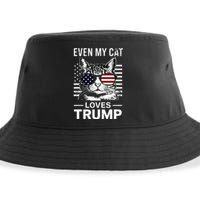 Cat Sunglasses Usa Flag Even My Cat Loves Trump Sustainable Bucket Hat