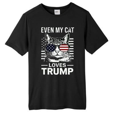 Cat Sunglasses Usa Flag Even My Cat Loves Trump Tall Fusion ChromaSoft Performance T-Shirt