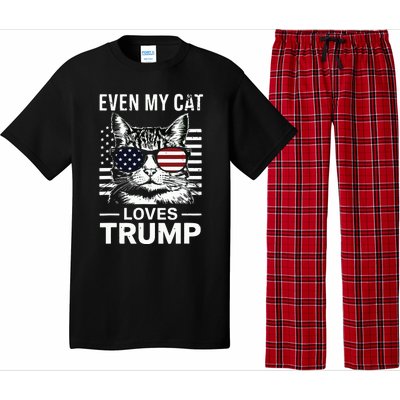 Cat Sunglasses Usa Flag Even My Cat Loves Trump Pajama Set