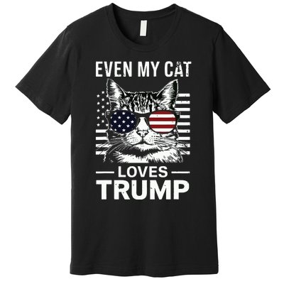 Cat Sunglasses Usa Flag Even My Cat Loves Trump Premium T-Shirt