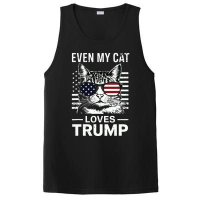 Cat Sunglasses Usa Flag Even My Cat Loves Trump PosiCharge Competitor Tank