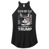 Cat Sunglasses Usa Flag Even My Cat Loves Trump Women’s Perfect Tri Rocker Tank