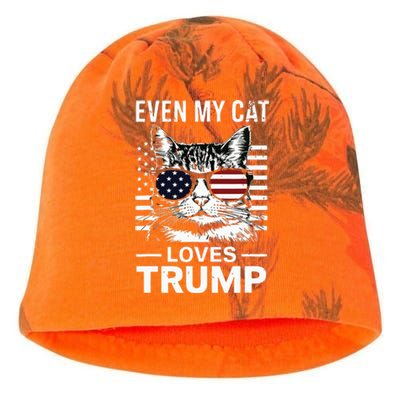 Cat Sunglasses Usa Flag Even My Cat Loves Trump Kati - Camo Knit Beanie