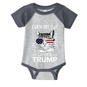 Cat Sunglasses Usa Flag Even My Cat Loves Trump Infant Baby Jersey Bodysuit