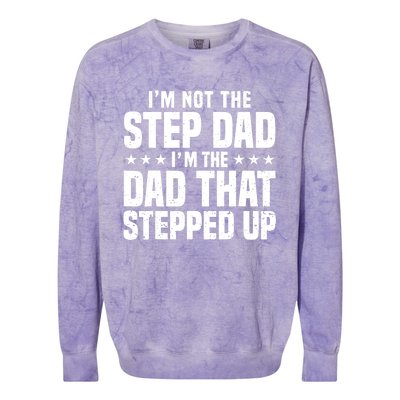 Cool Step Up Dad For Father World's Best Stepdad Ever Colorblast Crewneck Sweatshirt