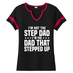 Cool Step Up Dad For Father World's Best Stepdad Ever Ladies Halftime Notch Neck Tee