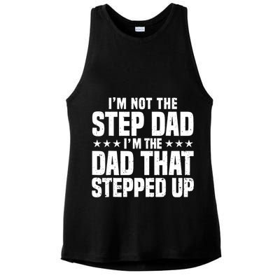 Cool Step Up Dad For Father World's Best Stepdad Ever Ladies PosiCharge Tri-Blend Wicking Tank