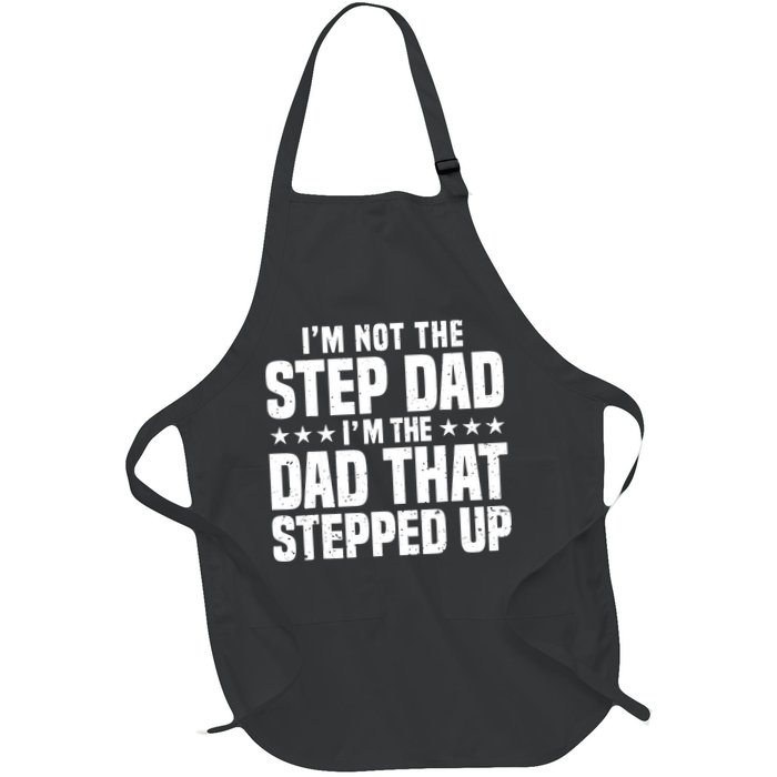 Cool Step Up Dad For Father World's Best Stepdad Ever Full-Length Apron With Pockets