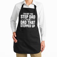 Cool Step Up Dad For Father World's Best Stepdad Ever Full-Length Apron With Pockets