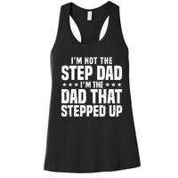 Cool Step Up Dad For Father World's Best Stepdad Ever Women's Racerback Tank