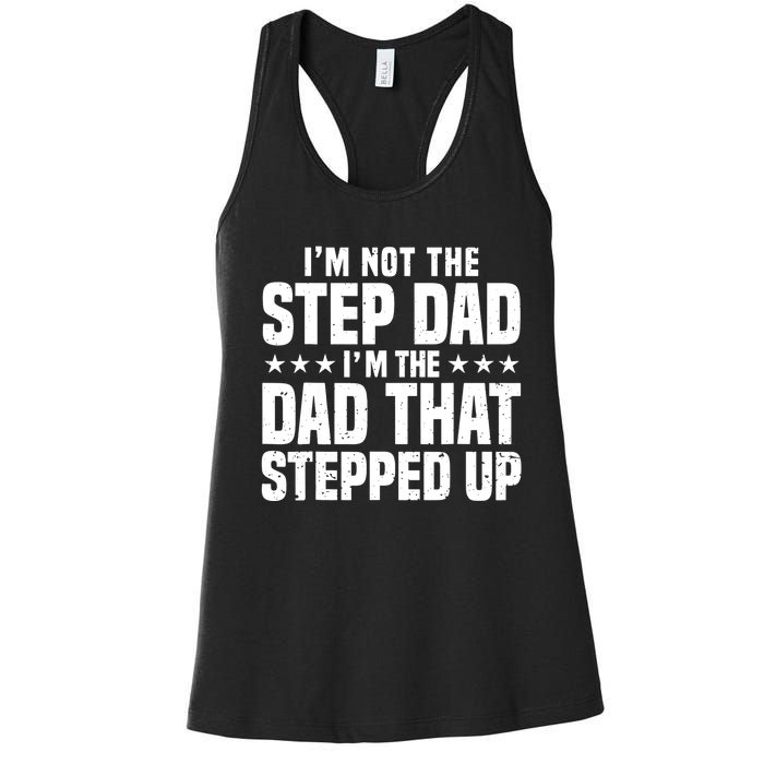 Cool Step Up Dad For Father World's Best Stepdad Ever Women's Racerback Tank