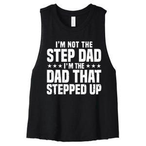 Cool Step Up Dad For Father World's Best Stepdad Ever Women's Racerback Cropped Tank