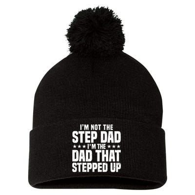 Cool Step Up Dad For Father World's Best Stepdad Ever Pom Pom 12in Knit Beanie