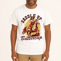 Country Saddle Up Buttercup Bronc Horse Riding Cowgirl Tall T-Shirt