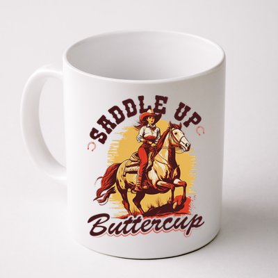 Country Saddle Up Buttercup Bronc Horse Riding Cowgirl Mug