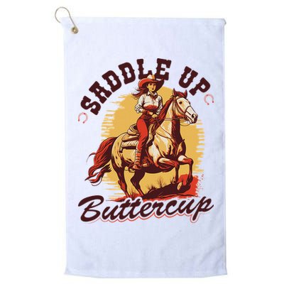 Country Saddle Up Buttercup Bronc Horse Riding Cowgirl Golf Towel