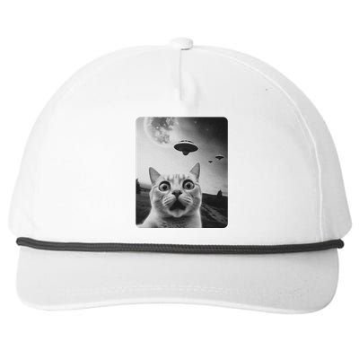 Cat Selfie Ufo Snapback Five-Panel Rope Hat