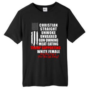 Christian Straight Unwoke Unvaxxed Gun Owning Meat Eating Trump Supporter Female Tall Fusion ChromaSoft Performance T-Shirt