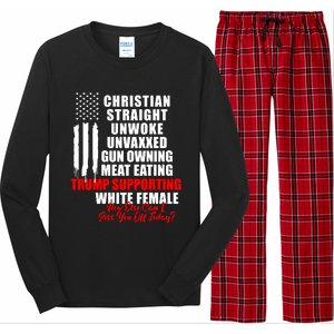 Christian Straight Unwoke Unvaxxed Gun Owning Meat Eating Trump Supporter Female Long Sleeve Pajama Set