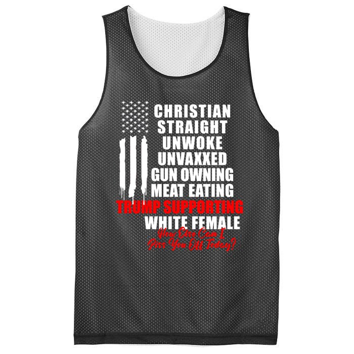 Christian Straight Unwoke Unvaxxed Gun Owning Meat Eating Trump Supporter Female Mesh Reversible Basketball Jersey Tank