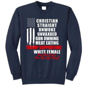 Christian Straight Unwoke Unvaxxed Gun Owning Meat Eating Trump Supporter Female Sweatshirt