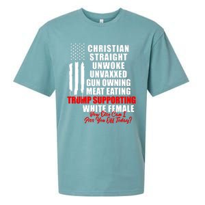 Christian Straight Unwoke Unvaxxed Gun Owning Meat Eating Trump Supporter Female Sueded Cloud Jersey T-Shirt