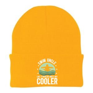 Cool Swim Uncle Of A Swimmer Uncle Swimming Uncle Great Gift Knit Cap Winter Beanie