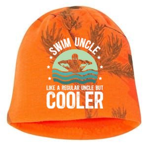 Cool Swim Uncle Of A Swimmer Uncle Swimming Uncle Great Gift Kati - Camo Knit Beanie