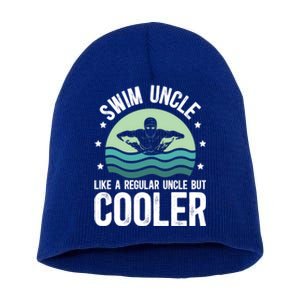 Cool Swim Uncle Of A Swimmer Uncle Swimming Uncle Great Gift Short Acrylic Beanie