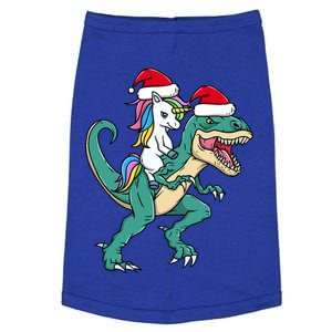 Cute Santa Unicorn Riding Trex Christmas Dinosaur Dino Gift Doggie Tank