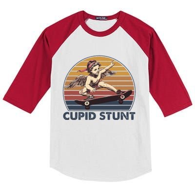 Cupid Stunt Unhinged Cringe Funny Inappropriate Embarrassing Kids Colorblock Raglan Jersey