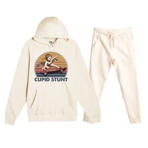 Cupid Stunt Unhinged Cringe Funny Inappropriate Embarrassing Premium Hooded Sweatsuit Set