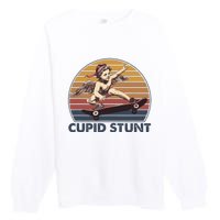 Cupid Stunt Unhinged Cringe Funny Inappropriate Embarrassing Premium Crewneck Sweatshirt