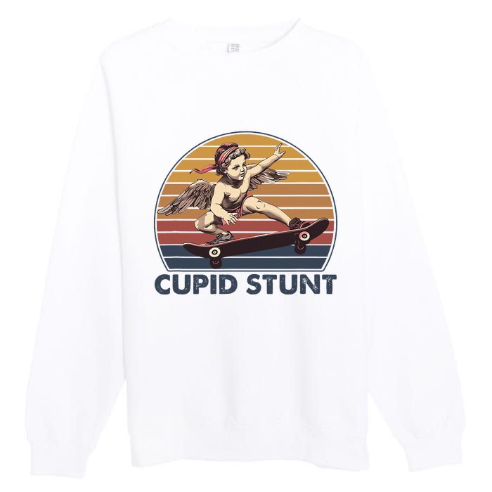 Cupid Stunt Unhinged Cringe Funny Inappropriate Embarrassing Premium Crewneck Sweatshirt