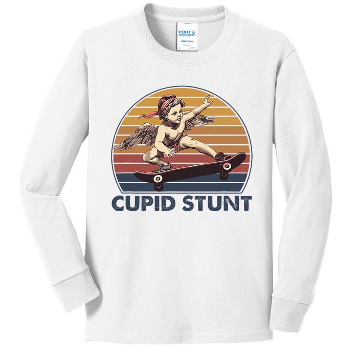 Cupid Stunt Unhinged Cringe Funny Inappropriate Embarrassing Kids Long Sleeve Shirt