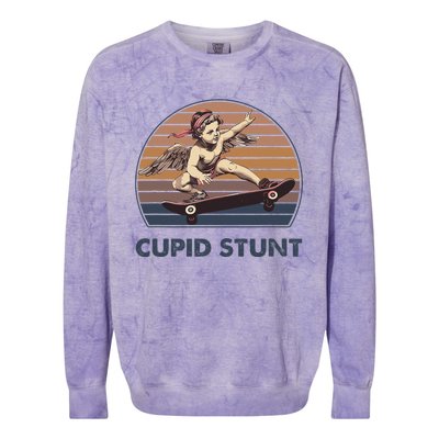 Cupid Stunt Unhinged Cringe Funny Inappropriate Embarrassing Gift Colorblast Crewneck Sweatshirt