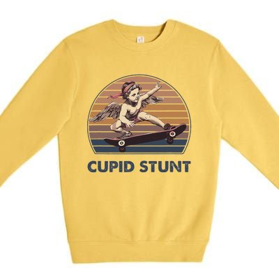 Cupid Stunt Unhinged Cringe Funny Inappropriate Embarrassing Gift Premium Crewneck Sweatshirt