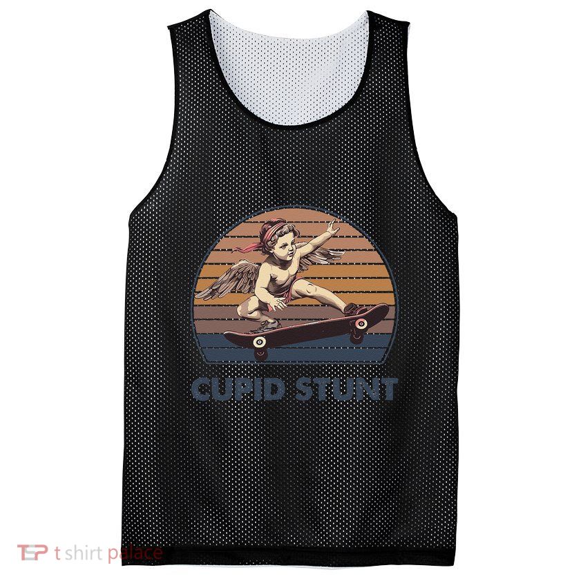 Cupid Stunt Unhinged Cringe Funny Inappropriate Embarrassing Gift Mesh Reversible Basketball Jersey Tank
