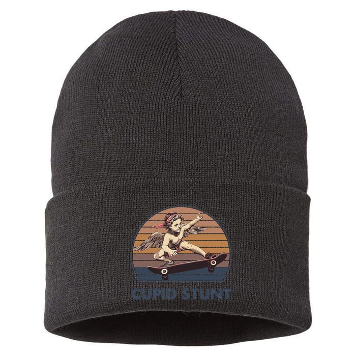 Cupid Stunt Unhinged Cringe Funny Inappropriate Embarrassing Gift Sustainable Knit Beanie
