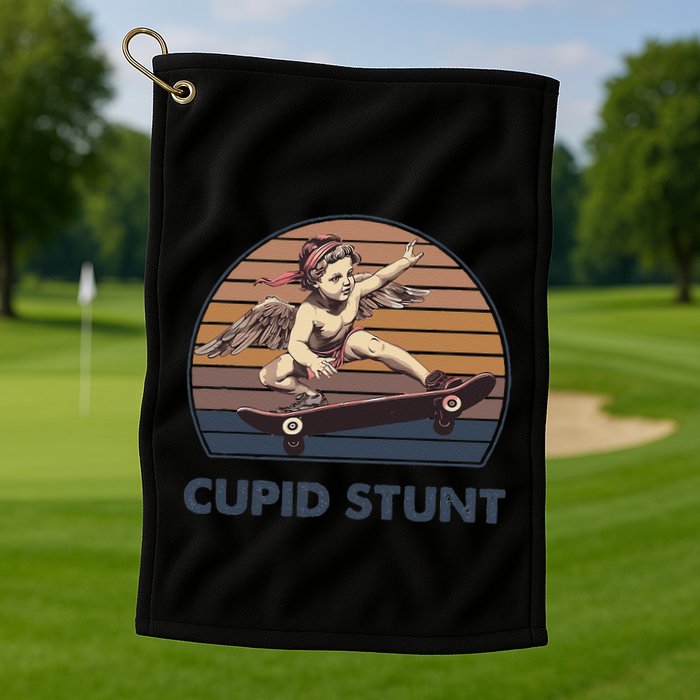 Cupid Stunt Unhinged Cringe Funny Inappropriate Embarrassing Gift Golf Towel