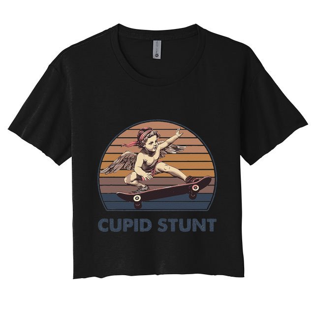 Cupid Stunt Unhinged Cringe Funny Inappropriate Embarrassing Gift Crop Top