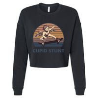 Cupid Stunt Unhinged Cringe Funny Inappropriate Embarrassing Gift Cropped Pullover Crew