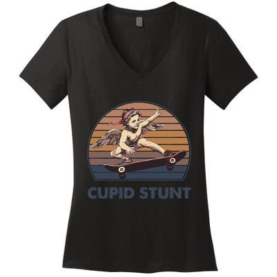 Cupid Stunt Unhinged Cringe Funny Inappropriate Embarrassing Gift Women's V-Neck T-Shirt