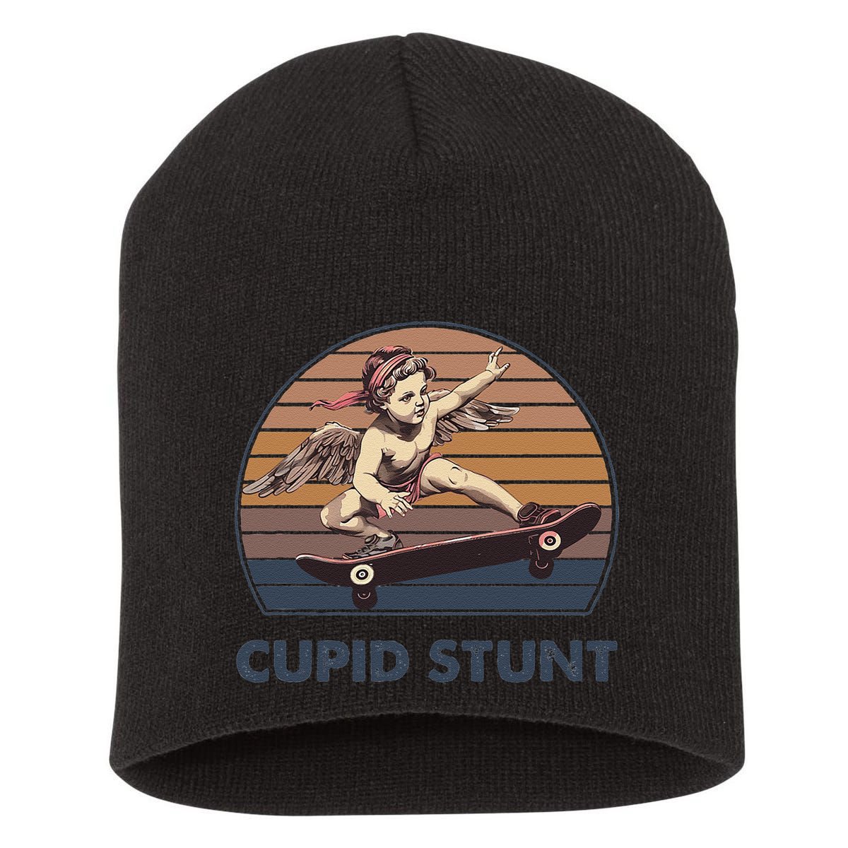 Cupid Stunt Unhinged Cringe Funny Inappropriate Embarrassing Gift Short Acrylic Beanie