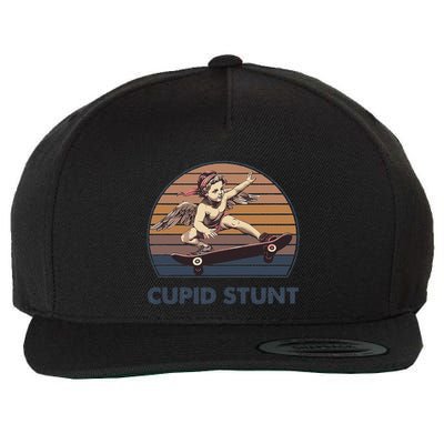 Cupid Stunt Unhinged Cringe Funny Inappropriate Embarrassing Gift Wool Snapback Cap